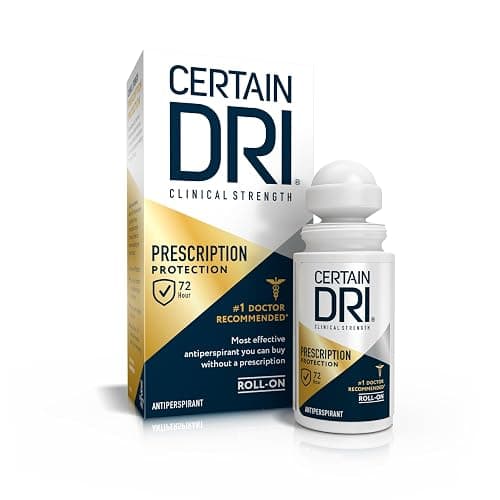 Certain Dri Prescription-Strength Clinical Antiperspirant Roll-On for Hyperhidrosis - 72-Hour Sweat Protection - Fragrance-Free - Doctor-Recommended for Men & Women - 1.2 fl oz - Image 1