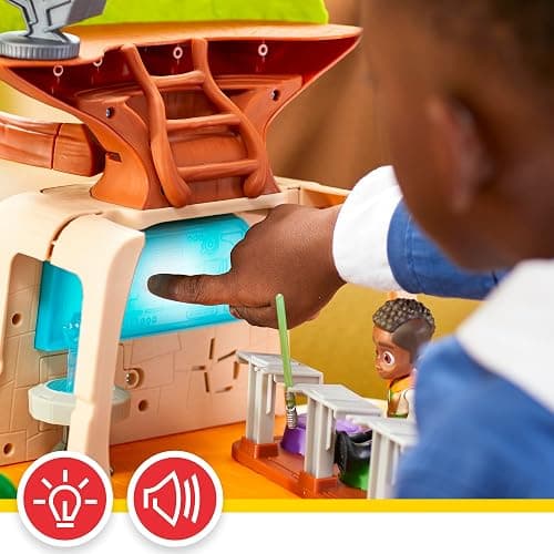 Star Wars: Young Jedi Adventures Tenoo Jedi Temple, 20-Inch-Tall Playset with Lights & Sounds, 2 Action Figures, Preschool Toys for 3 Year Old Boys & Girls & Up thumbnail 6