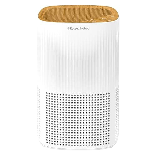 Russell Hobbs Air Purifier for Bedroom Home 100m ³/h CADR, 99.95% Carbon Filter Captures Bacteria, Allergies Odour, Dust, LED Display, Clean Air Mini Aroma White Scandi Wood Effect RHAP1032WDW - Image 1