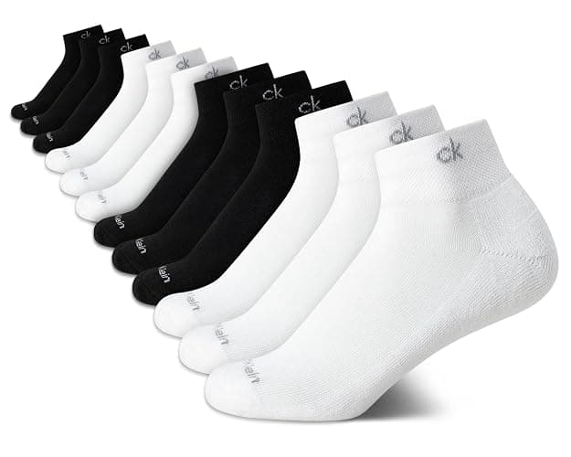 Calvin Klein Womens Quarter Socks - 12 Pack Breathable Cushioned Athletic Ankle Socks for Women for Running and Workout - Image 1