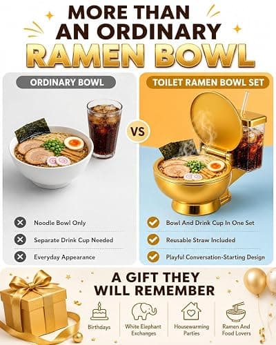 Novelty ramen throne Soup Bowl,Funny Toilet Shaped Bowl with Removable Inner thumbnail 7