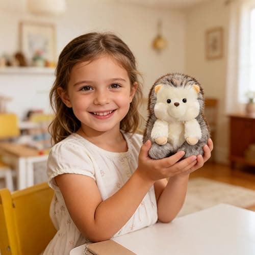 Ditucu Palm-Sized Hedgehog Stuffed Animals Cute Soft Plush Doll Small Plushies Toys Gifts for Kids Grey 6 inch thumbnail 2