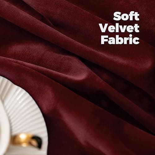 BGment Red Velvet Curtains 84 Inch for Bedroom, Thick Thermal Insulated Blackout Curtains Noise Reduce Back Tab and Rod Pocket Christmas Panels for Living Room, Set of 2 Panels, 52 x 84 Inch - 52"W x 84"L (Pack of 2) - Red thumbnail 5