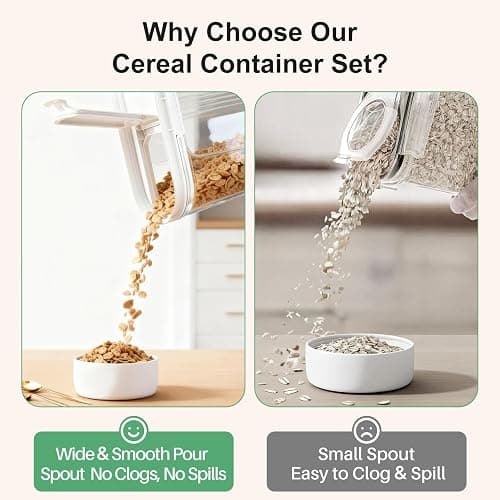 Cereal Containers Storage, 3 PCS PET Airtight Food Storage Containers With Lids (4L/135.2oz) For Kitchen Pantry Cabinet Organization, Plastic Clear BPA-Free Canister Set For Dry Food Flour Sugar Rice thumbnail 3