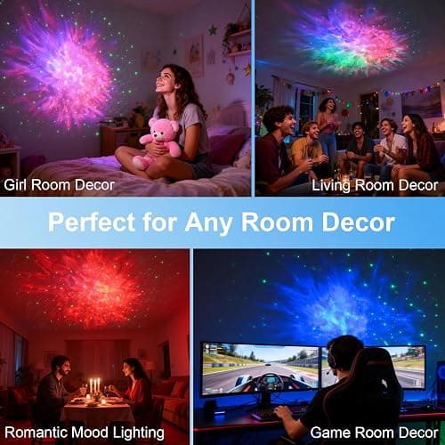 CHIGIH Smart Galaxy Projector, LED Starry Sky Night Light Star Projector, Nebula Ceiling Night Light App & Voice Controlled Northern Lights Projector for Room Bedroom Parties Decor Birthday Gifts thumbnail 9