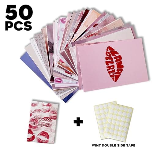 TwoDays Coquette Room Decor Aesthetic, Coquette Wall Collage Kit, 50pcs Coquette Posters (4" × 6"), Pink Room Decor Aesthetic, Vintage Prints. thumbnail 4