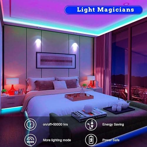 65.6ft Led Lights, Tenmiro 20m Led Lights Strip for Bedroom Smart Music Sync Color Changing LED Strip Lights with App and Remote Control RGB Led Strip, LED Lights for Bedroom Home Party Decoration thumbnail 3