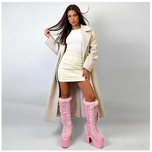 IMPREMEY Knee High Boots For Women， With Side Zipper Punk Gothic Thick-Soled Platform Boots… thumbnail 3