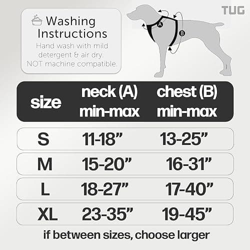 TUG Dog Harness with 2 Leash Connection Points | Adjustable, Padded, Lightweight | Handle on Back | No-Pull Front Clip (Medium, Green) thumbnail 3