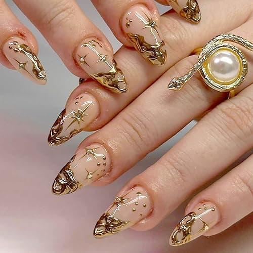 6 Packs (144 Pcs) | Reusable Press on Nails | Stick on Nails 12 Sizes-6 Styles|Almond Nails thumbnail 3