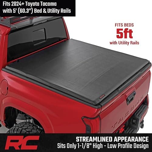 Rough Country Soft Roll Up Truck Bed Tonneau Cover for Toyota Tacoma (2024-2025) - Fits 5' (60") Bed, Weather-Resistant Roll Up Bed Cover thumbnail 7