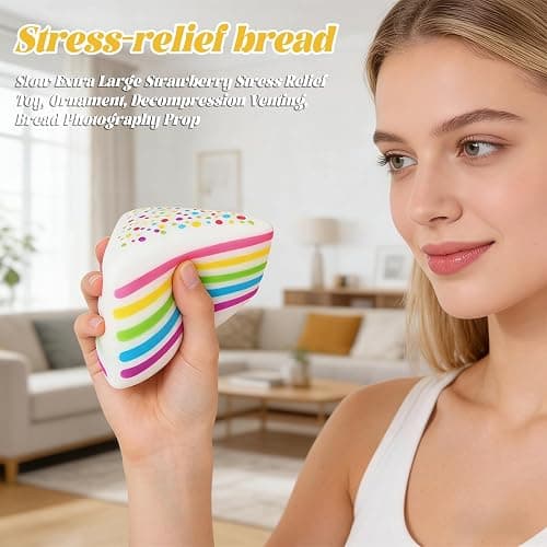 Rainbow Cake Squishies,2026 Jumbo Slow Rising Fidget Squeeze,Soft Relief Squishy Stress,Squeeze Ball Sensory for Anxiety Stress Party Favors Colorful Squishy (Rainbow) thumbnail 5