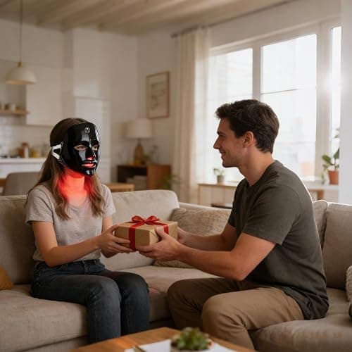 SUERBEATY Red Light Mask For Face, 7-1 Colors Red Light Face Mask | Facial Skincare At Home, Cordless, Portable and Rechargeable,Black thumbnail 9