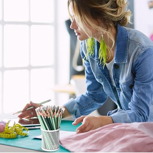 TecUnite 60 Pcs HB Pencils #2 Unsharpened Wood Cased Pencils with Eraser Hexagonal Pencil Cute Graphite No 2 Pen for Adults Gifts Exam School Office Sketching Learning(Green Series, White) thumbnail 6