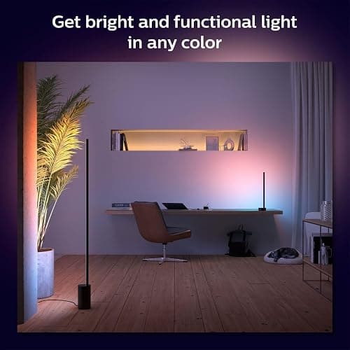Philips Hue Signe Smart Color Changing Floor Lamp, 1-Pack, Black | White & Color Ambiance, 2550 Lumens, Works with Alexa Google Assistant & Apple HomeKit, Use with Hue App thumbnail 5