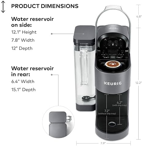 Keurig K-Supreme Single Serve K-Cup Pod Coffee Maker, MultiStream Technology, 4 Brew Sizes, 66oz Dual-Position Removable Reservoir, Gray thumbnail 11