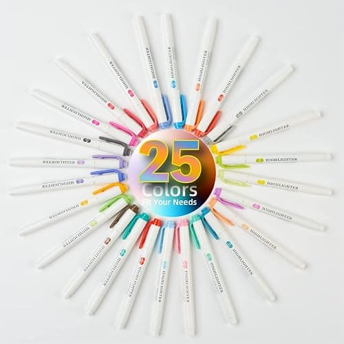 MAIKEDEPOT Pastel Highlighters - 25 Pcs Assorted Colors Dual Tip Real Mild Highlighter Markers, Chisel & Fine Tips for Bible Journaling, Note Taking, School Supplies, No Bleed thumbnail 5
