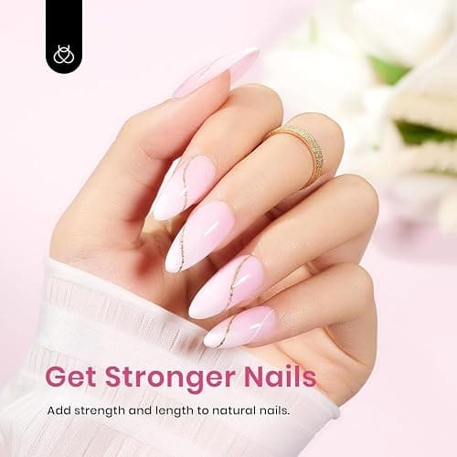 Beetles Builder Gel Set-Sheer Luck 6 Colors 8 in 1 Building Apex Strengthening Thickening Extension DIY Salon at Home for Beginner,Nude Pink Builder Nails Gel,UV & LED Lamp Needed thumbnail 4