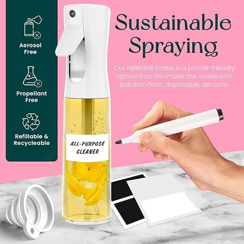 BeautifyBeauties Hair Spray Bottle – Ultra Fine Continuous Water Mister for Hairstyling, Cleaning, Plants, Misting & Skin Care (Clear) thumbnail 4