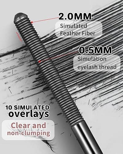 Iron Wand Mascara – Telescopic Tubing Mascara, Liquid Lash Extensions Effect, Waterproof & Long-Lasting, No Flaking, No Clumping, 3D Curling Wand for Bold, Defined Lashes (2 Black + Eyelash curler) thumbnail 7