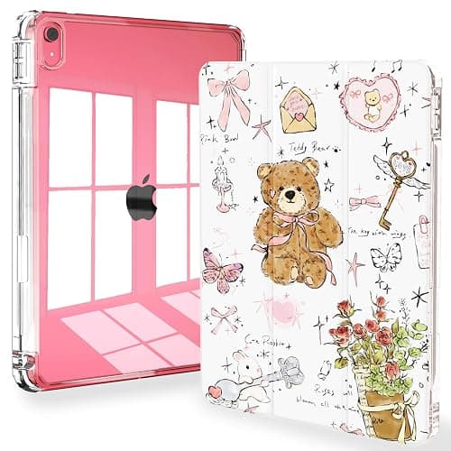 Feams Case for iPad A16 11th Generation 11 Inch 2025, iPad 10th Generation 10.9 Inch 2022 Case Clear Back Cover with Pencil Holder & Auto Sleep, Cute Girls' Daily - Image 1