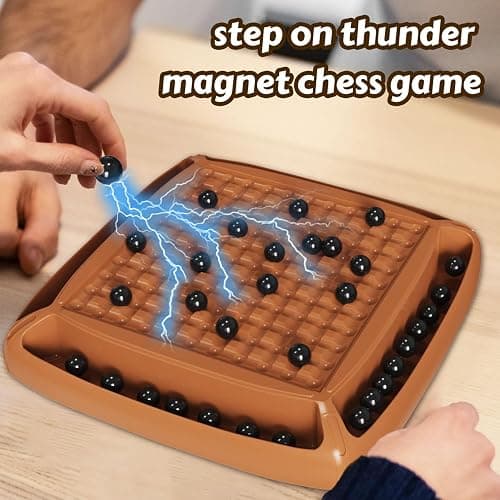 Magnet Game, Magnetic Game Chess 40 Piceses, Family Games for Kids and Adults, Board Game for Kids 8-12 Family Games Night 2-4 Players, Gifts for Teens Kid (Brown) thumbnail 4