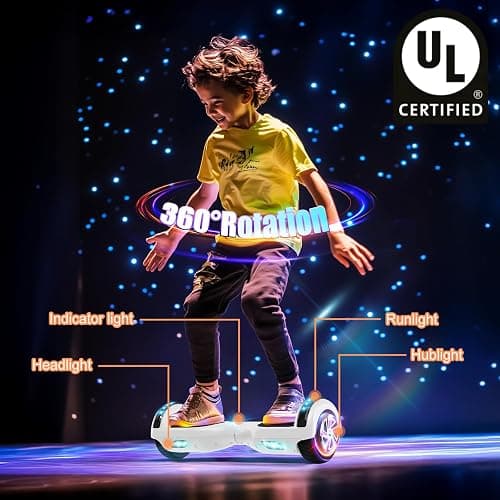 LIEAGLE Hoverboard, 6.5" Self Balancing Scooter Hover Board with Bluetooth Wheels LED Lights for Kids Adults thumbnail 5