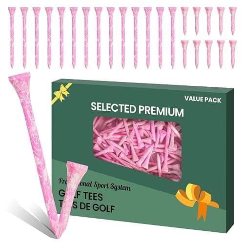 Amy Sport Golf Tees Wooden Stylish Painted 50 Pack | 40 Bamboo Tee 2 3/4 or 3 1/4 Inch with 10 Short 1 1/2 Inch Driving Range Tee, Low Friction Contact, Bright Color Easy to Find - Image 1
