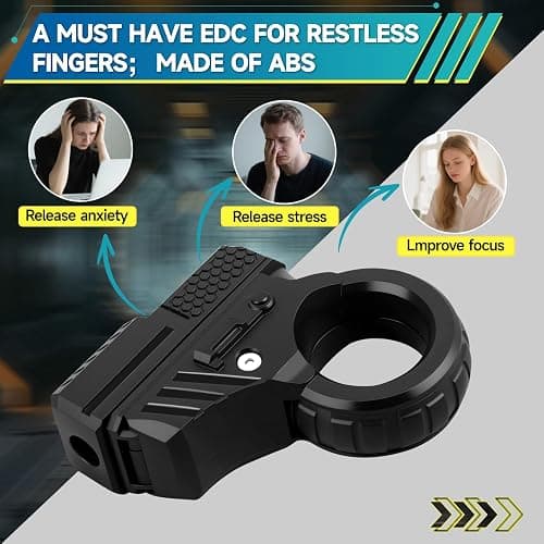 3D Fidget Slider Gun Toys, EDC Fidgets Cliker Pistol Toy, Fidget Ring Pad for Adults, Plastic Finger Hand Roller Spinner Stress Relief Focus Sensory Toys for Kids Christmas Birthday Gift Prize thumbnail 2