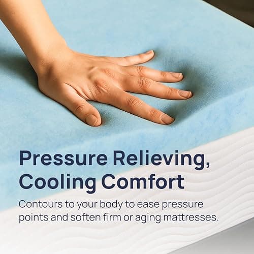 Sure2Sleep Gel Swirl Memory Foam Mattress Topper - 2 Inch, Pressure Relieving, Cooling Comfort - Made in The USA & CertiPUR-US Certified - Softens Firm Beds and Extends Mattress Life - Full Size thumbnail 2
