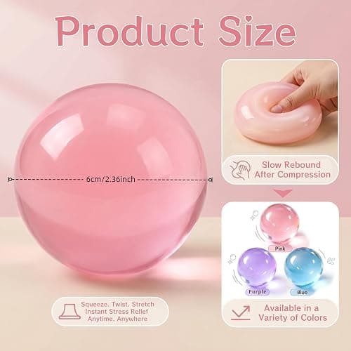 Coconut Oil Squishy Fidget Toys,Slow Rising Stress Ball for Stress Relief | Purple Coconut Oil Stress Ball,Squeezy Squishy Toys,Sensory Squeeze Toy for Anxiety Relief,Party Favors Gift for Adults Kids thumbnail 2