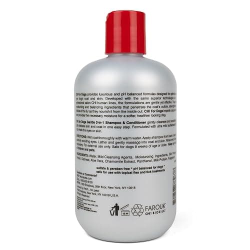 CHI for Dogs Gentle 2-in-1 Shampoo and Conditioner - Softening and Cleansing Formula for Puppies and Adult Dogs - pH Balanced Dog Wash for All Coat Types - 16 Fl Oz thumbnail 3