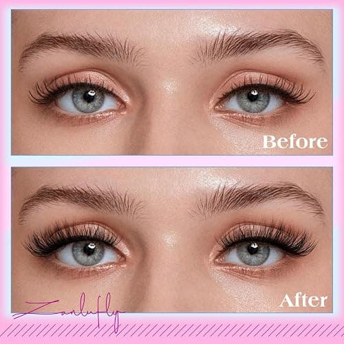 Self Adhesive Eyelashes Natural Self Adhesive Lash Clusters Pre-glued Eyelashes Clusters C Curl No Glue Lashes Wispy Cluster Lashes 10-16MM DIY Individual Lashes by zanlufly thumbnail 5