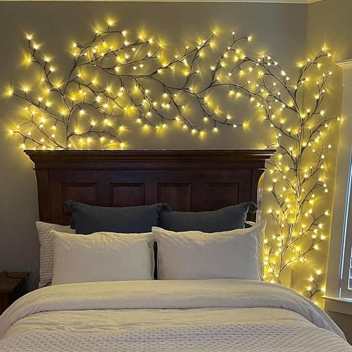 Enchanted Willow Vine Lights with Remote, Christmas Swags Decorations Indoor Room Decor, 18 Branches 144 LEDs Lighted Willow Vine Lights for Walls Bedroom Home Decor thumbnail 4