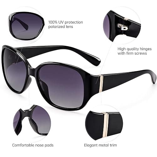 EYEGUARD Polarized Sunglasses for Women Retro Vintage Driving Sun glasses UV400 Protection thumbnail 3