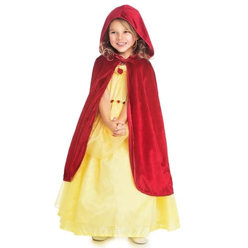 Little Adventures Traditional Hooded Princess Cloaks (Red, L/XL Age 5-9) - Machine Washable Child Pretend Play and Party Dress-up with No Glitter - Image 1