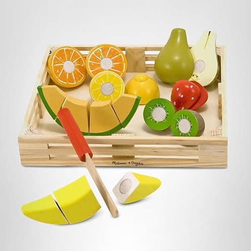 Melissa & Doug Wooden Cutting Fruit Toy Food Set & Pretend Play Kitchen Accessories, Preschool Learning Toys for Girls & Boys 3+ thumbnail 5
