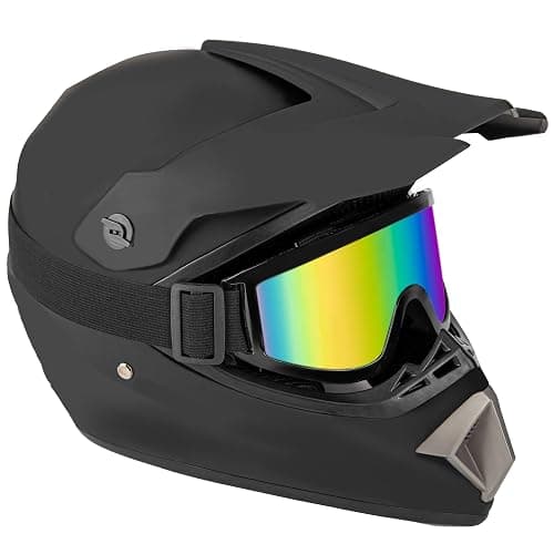 CARTMAN Matte Black Adult Full Helmet Small, DOT Approved ATV Dirt Bike | Matte black full-face. Adult/Teen. DOT ABS, vented, weatherproof, adjustable. Goggles/gloves. Street, dirt, snow. thumbnail 3