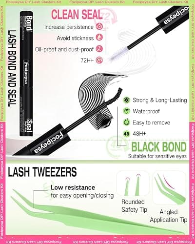 Fox Eye Lash Clusters Wispy Eyelash Clusters Kit Natural Lash Extensions Foxy Cluster Eyelash Extensions Spiky Individual Eyelashes Extension Kit with Lash Bond and Seal, Lash Tweezers thumbnail 2