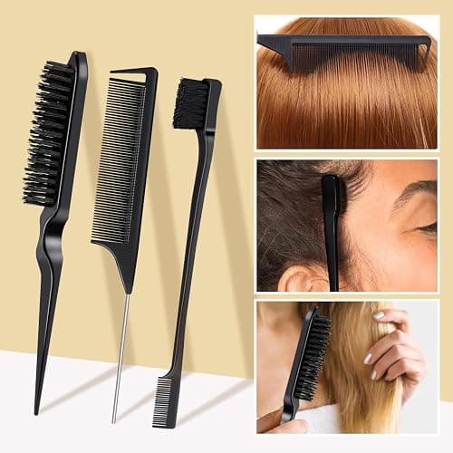 5 Packs Set Hair Wax Stick，Hair Finishing Stick and Edge Brush Rat Tail Comb Bristle Hair Brush，Slick Stick for Hair Non-greasy Styling Hair Pomade Stick，Hair Bun Hair Accessories for Women Grils thumbnail 8