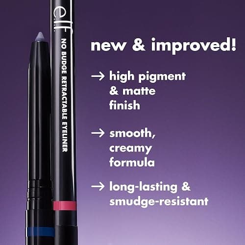 e.l.f. No Budge Retractable Eyeliner, Creamy, Ultra-Pigmented & Waterproof, Creates Bold & Defined Lines, Vegan & Cruelty-Free, Black thumbnail 2