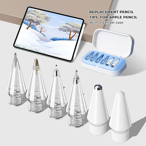 6Pack Replacement Pencil Tips for Apple Pencil Pro/2nd Gen/1st Gen/USB-C，Upgraded iPad Pen Tips with Storage Case, IPad Pro Pencil Tips Sets, Accessories for Apple Pencil （Blue 6 in 1） thumbnail 2