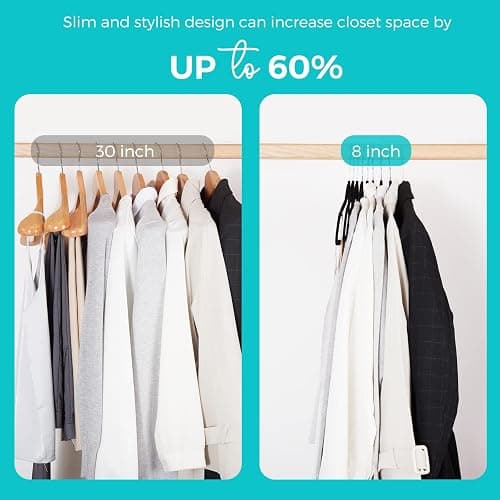 HOUSE DAY Premium Velvet Hangers 50 Pack Black, Non-Slip Flocked Felt Hangers, Sturdy Clothes Hangers with 360° Rotatable Hook, Heavy Duty Coat Hanger, Durable Slim Hanger for Closet Space Saving thumbnail 6