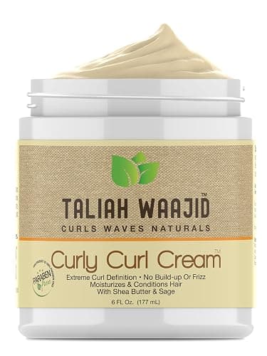 Taliah Waajid Curls Waves Natural - Curly Curl Cream | Extreme Curl Definition Hair Styling Gel | No Build-up or Frizz | 100% Paraben Free | Shea Butter & Sage - 6oz - Image 1