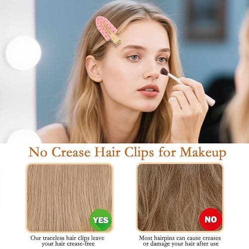 BAISEN 6 Pack Creaseless Hair Clips for Women - No Bend No Crease Hair Clips for Styling, Makeup, Washing Face, Bangs | Flat No Dent Alligator Clips for Salon & Home (Black-White-Pink) thumbnail 4