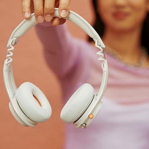 Skullcandy Icon ANC Wireless On-Ear Bluetooth Headphones, Active Noise Cancelling, 60 Hours Battery, Sweat Water Resistant, Foldable Durable Travel Ready, Microphone for iPhone Android - Bone thumbnail 7