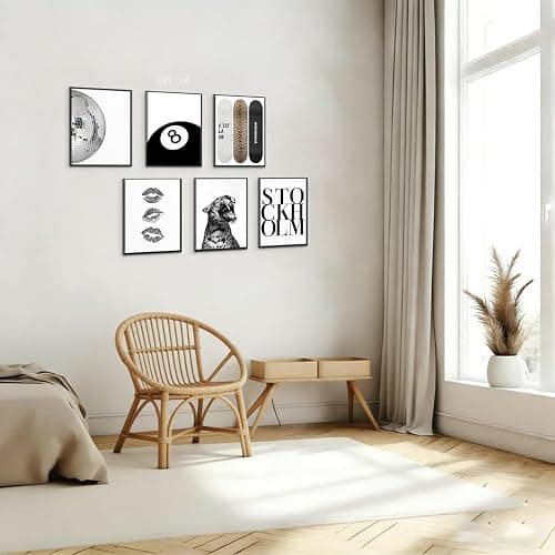 Liacxony Stockholm Leopard Set of 6 Wall Art Posters Set Black and White Cheetah Fashion Print Preppy Room Painting Picture Wall Decor for Bedroom Dorm Teen Girls Apartment Decor 8x10 Unframed thumbnail 5