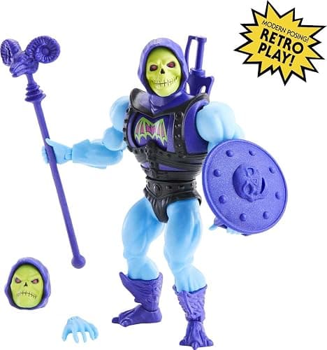 Masters of The Universe Origins Deluxe Skeletor Action Figure, 5.5-in Battle Character for Storytelling Play and Display, Gift for 6 to 10-Year-Olds and Adult Collectors thumbnail 3