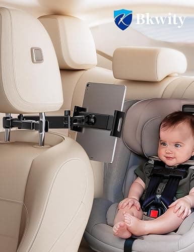BKWITY Tablet Holder for Car Headrest, ipad Car Holder Back Seat [3 in 1 Extension Arm], 360° Rotating Adjustable Road Trip Essentials for 4.7-11" iPad Pro, Air, Mini, Galaxy, Fire thumbnail 2