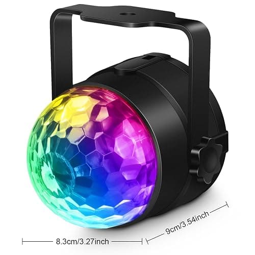 Luditek 2-Pack Sound Activated Party Lights with Remote Control, Disco Ball Light, DJ Strobe Lamp for Home Room Dance Party Supplies White Elephant Gifts Birthday Christmas Halloween Party Decorations thumbnail 9